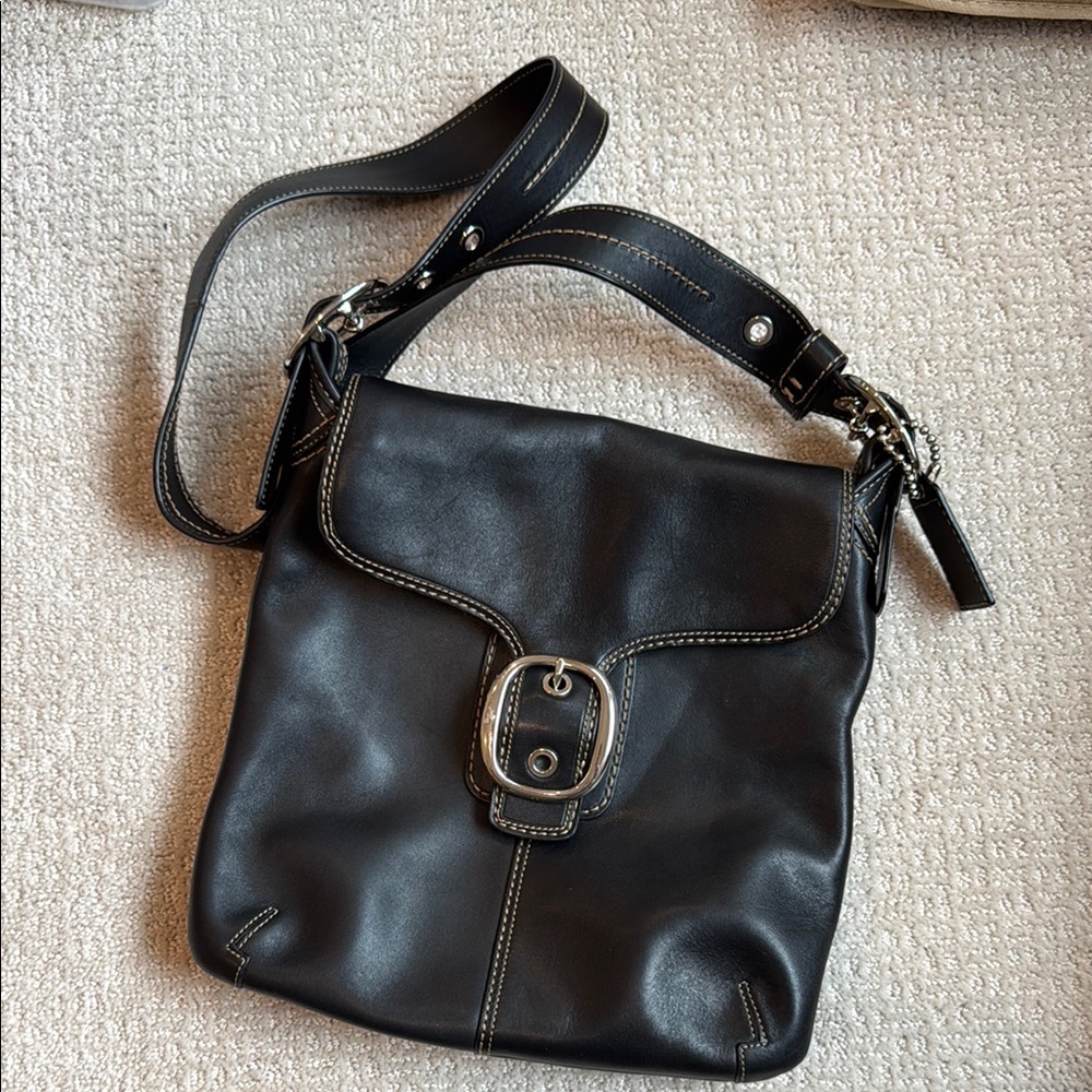 Black Leather Crossbody Bag